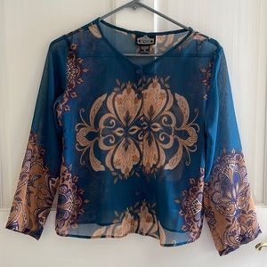 Sheer button down blouse